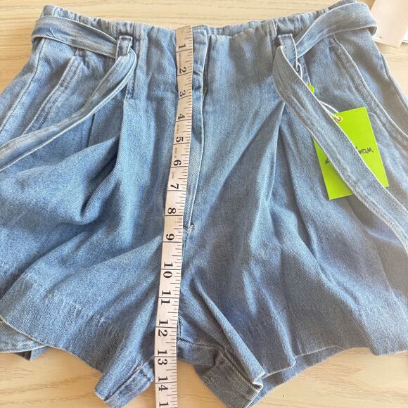 Sam Edelman Women’s High Rise Denim Trouser Shorts Size 2 Blue NWT - Picture 6 of 10
